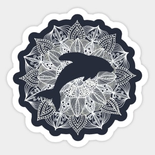 Mandala CIrcle Dolphin Silhouette Sticker